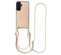 Selencia Selencia Coque de télephone Nova Croco avec cordon et porte-cartes pour Samsung Galaxy A57 (5G) Beige Beige