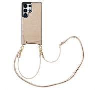 Selencia Selencia Coque de télephone Nova Croco avec cordon et porte-cartes pour Samsung Galaxy S25 Ultra Beige Beige