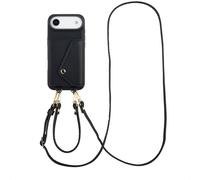 Selencia Selencia Coque de télephone Sera avec cordon et porte-cartes enveloppe iPhone Air Noir Noir