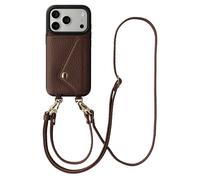 Selencia Selencia Coque de télephone Sera avec cordon et porte-cartes enveloppe pour iPhone 17 Pro Max Chocolate Brown Brun foncé