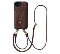 Selencia Selencia Coque de télephone Sera avec cordon et porte-cartes enveloppe pour iPhone 17e / 16e Chocolate Brown Brun foncé