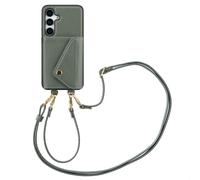 Selencia Coque de télephone Sera avec cordon et porte-cartes enveloppe pour Samsung Galaxy S25 / S24 - Sage Green