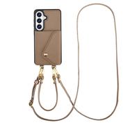 Selencia Coque de télephone Sera avec cordon et porte-cartes enveloppe pour Samsung Galaxy S26 - Taupe