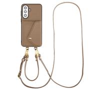 Selencia Selencia Coque de télephone Sera avec cordon et porte-cartes enveloppe Samsung Galaxy A57 (5G) Taupe Beige