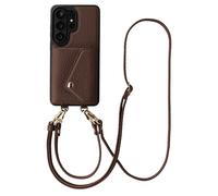 Selencia Selencia Coque de télephone Sera avec cordon et porte-cartes enveloppe pour Samsung Galaxy S26 Ultra Chocolate Brown Brun foncé