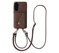 Selencia Selencia Coque de télephone Sera avec cordon et porte-cartes enveloppe pour Samsung Galaxy A36 / A56 Chocolate Brown Brun foncé