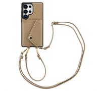 Selencia Coque de télephone Sera avec cordon et porte-cartes enveloppe pour Samsung Galaxy S25 Ultra - Taupe