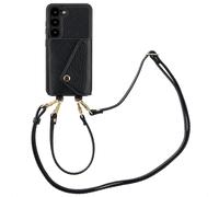 Selencia Selencia Coque de télephone Sera avec cordon et porte-cartes enveloppe Samsung Galaxy S23 Noir Noir