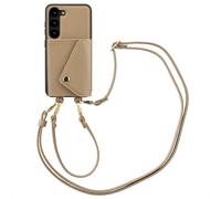 Selencia Selencia Coque de télephone Sera avec cordon et porte-cartes enveloppe Samsung Galaxy S23 Taupe Beige