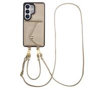 Selencia Coque de télephone Sera avec cordon et porte-cartes enveloppe pour Samsung Galaxy S26 Ultra - Champagne