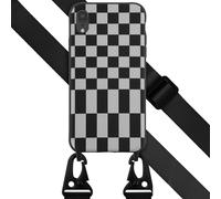 Coque pour iPhone Xr en silicone Irregular Check Noir