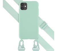 Selencia Selencia Coque silicone avec cordon amovible iPhone 11 Turquoise Turquoise