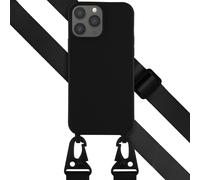 Selencia Coque en silicone avec cordon détachable pour iPhone 13 Pro Max - Noir