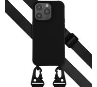 iPhone 14 Pro hülle iPhone 14 Pro Schützhulle Coque en silicone avec cordon détachable Silikon Schwarz Selencia