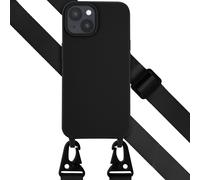 Selencia Coque silicone avec cordon amovible pour Apple iPhone 15 - Noir