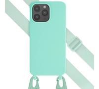 Selencia Coque silicone avec cordon amovible pour Apple iPhone 15 Pro Max - Turquoise