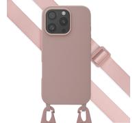 Selencia Coque silicone avec cordon amovible pour Apple iPhone 16 Pro - Sand Pink