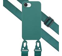 Selencia Selencia Coque silicone avec cordon amovible iPhone 16e Vert foncé Vert foncé