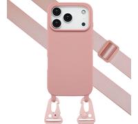 Selencia Coque silicone avec cordon amovible pour Apple iPhone 17 Pro - Sand Pink