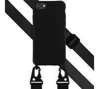 Selencia Coque silicone avec cordon amovible pour Apple iPhone SE (2022 / 2020) / 8 / 7 - Noir
