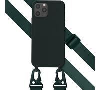 Selencia Selencia Coque silicone avec cordon amovible pour iPhone 12 (Pro) Vert foncé Vert foncé
