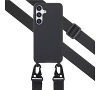 Selencia Selencia Coque silicone avec cordon amovible pour Samsung Galaxy S25 Noir Noir