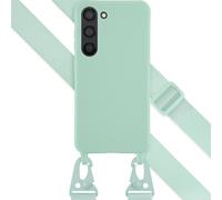 Selencia Coque silicone avec cordon amovible pour Samsung Galaxy S23 - Turquoise