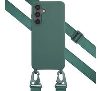Selencia Coque silicone avec cordon amovible pour Samsung Galaxy S24 FE - Vert foncé
