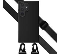 Selencia Étui en silicone avec cordon détachable pour le Samsung Galaxy S24 Ultra - Noir