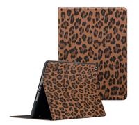 Selencia Selencia Coque tablette Sabi avec imprimé léopard iPad 9 (2021) 10.2 pouces / iPad 8 (2020) 10.2 pouces / iPad 7 (2019) 10.2 pouces Mocha Brown Marron