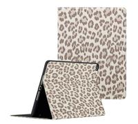 Selencia Coque tablette Sabi avec imprimé léopard pour Apple iPad 9 (2021) 10.2 pouces / iPad 8 (2020) 10.2 pouces / iPad 7 (2019) 10.2 pouces - Soft Ivory