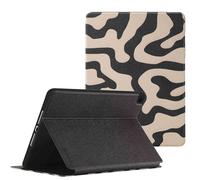 Selencia Selencia Coque tablette Vivid pour iPad 9 (2021) 10.2 pouces / iPad 8 (2020) 10.2 pouces / iPad 7 (2019) 10.2 pouces Art Wave Black Beige