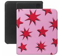 Selencia Étui de liseuse portefeuille Vivid pour Kobo Libra Colour - Stars Rubine Red Light Pink