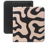 Selencia Selencia Étui de liseuse portefeuille Vivid pour Kobo Libra Colour / Libra 2 Art Wave Black Beige