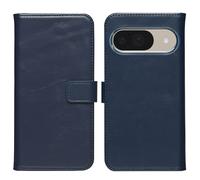 Selencia Selencia Étui portefeuille en cuir véritable pour Google Pixel 10 / 10 Pro Bleu Bleu
