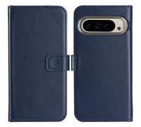 Selencia Selencia Étui portefeuille en cuir véritable pour Google Pixel 9 / 9 Pro Bleu Bleu