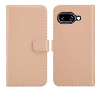 Selencia Selencia Étui portefeuille en cuir véritable pour Google Pixel 9A Dusty Pink Rose clair