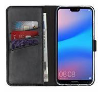 Selencia Selencia Étui portefeuille en cuir véritable Huawei P20 Lite Noir Noir