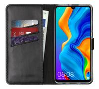 Selencia Selencia Étui portefeuille en cuir véritable Huawei P30 Lite Noir Noir