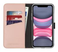 Selencia Selencia Étui portefeuille en cuir véritable iPhone 11 Dusty Pink Rose