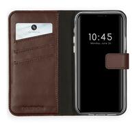 Selencia Selencia Étui portefeuille en cuir véritable iPhone 12 (Pro) Marron Marron
