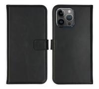 Selencia Selencia Étui portefeuille en cuir véritable iPhone 15 Pro Max Noir Noir