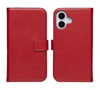 Selencia Étui portefeuille en cuir véritable pour Apple iPhone 17 - Rouge