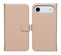 Selencia Selencia Étui portefeuille en cuir véritable iPhone Air Dusty Pink Rose clair