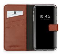 Selencia Selencia Étui portefeuille en cuir véritable iPhone X / Xs Marron clair Brun clair