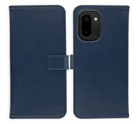 Selencia Selencia Étui portefeuille en cuir véritable OnePlus 15R Bleu foncé Bleu