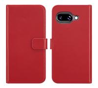 Selencia Selencia Étui portefeuille en cuir véritable pour Google Pixel 9A Rouge Rouge