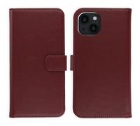Selencia Selencia Étui portefeuille en cuir véritable pour iPhone 14 Burgundy Rouge foncé