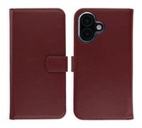 Selencia Selencia Étui portefeuille en cuir véritable pour iPhone 17 Burgundy Rouge foncé