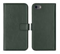 Selencia Étui portefeuille en cuir véritable pour Apple iPhone SE (2022 / 2020) / 8 / 7 / 6(s) - Vert